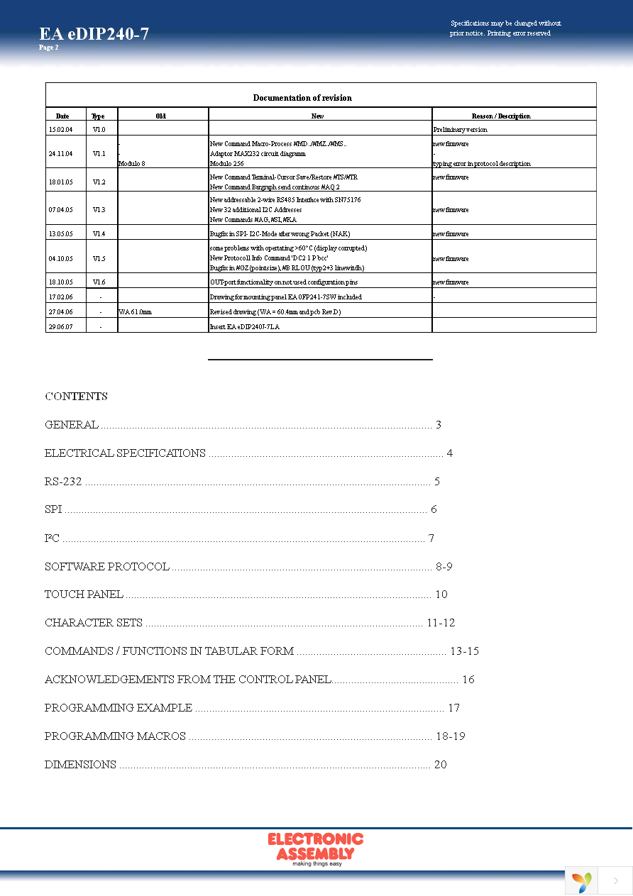 EA 0FP241-7SW Page 2